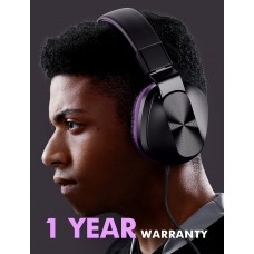 On-Ear Headphones with Microphone, Universal Foldable Wired Headphones for Adults Children Boys Girls Kids, Lightweight Portable Stereo Headphones with 1.5M Tangle-Free Cord for School Home Travel